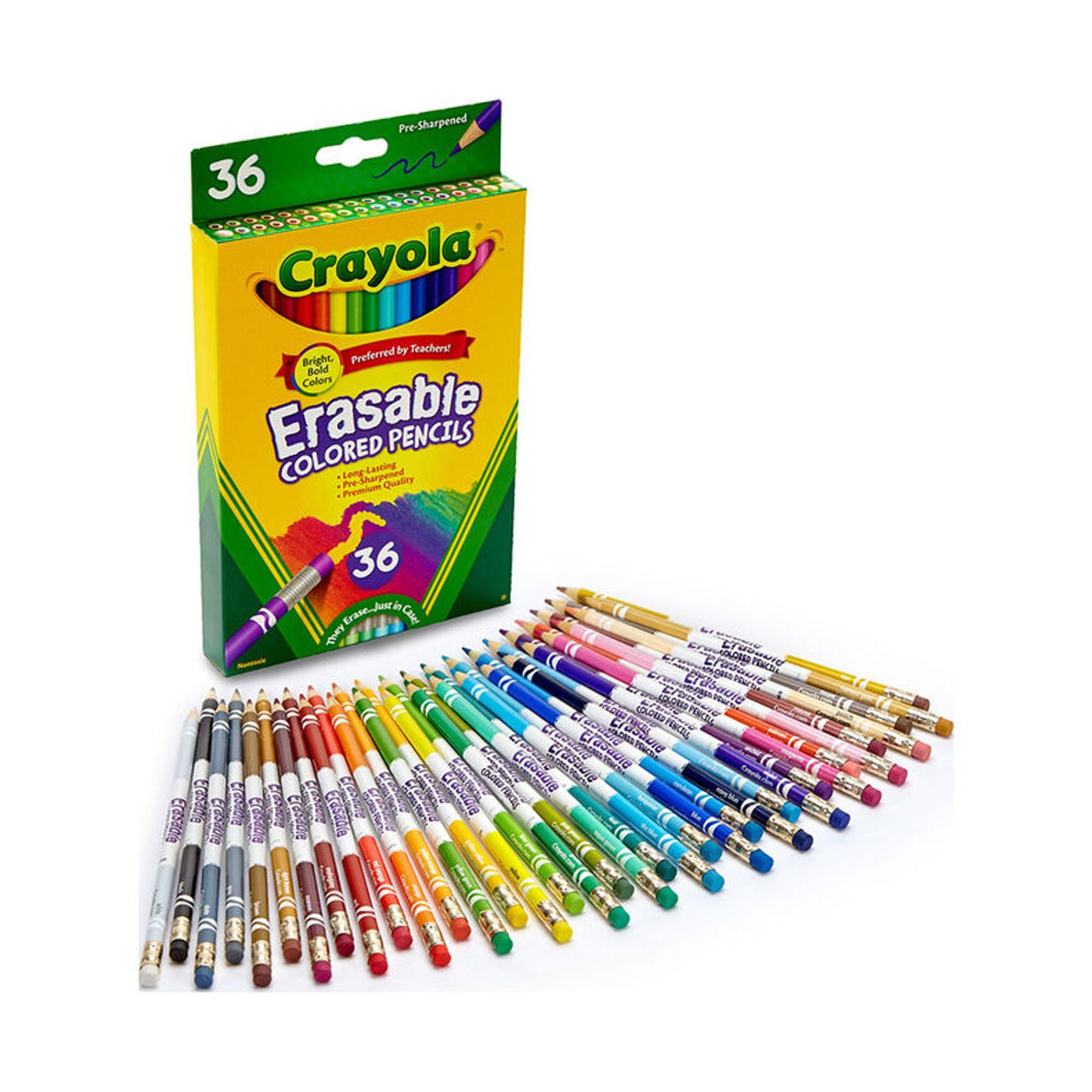 أقلام تلوين خشبية قابلة للمسح من كرايولا، 36 لوناً || Crayola Erasable Colored Pencils 36 Colors