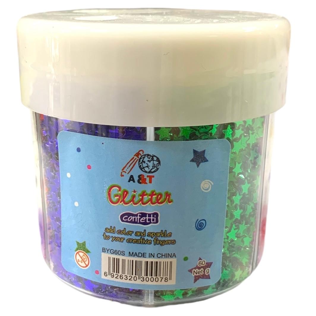 A&T Glitter Confetti Stars 6 Colors || زينة قلتر نجوم من A&T بـ 6 ألوان