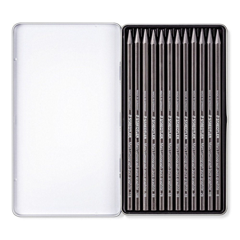 أقلام رصاص جرافيت من ستدلر - 12 درجة || Staedtler 12 Full Graphite Pencils