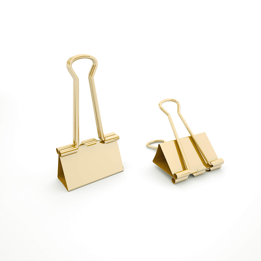 Binder Clips 41 ml Pack of 24 Pcs || كليبس ورق ذهبي ٤١ مل باكيت عدد ٢٤ حبة