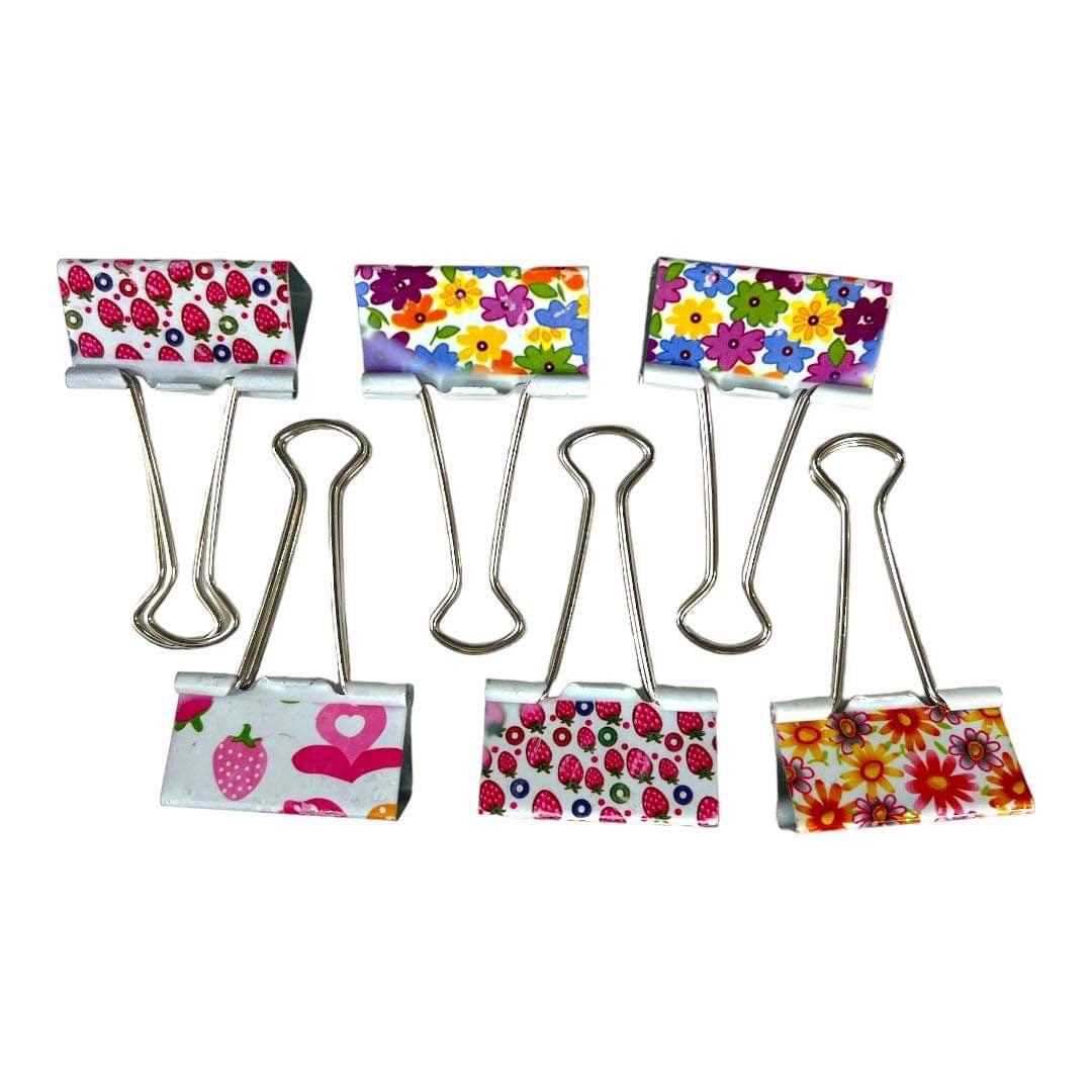 Color Paper Clips 6 pack Colored Prints || مشابك ورق ملونة عبوة ٦ قطع نقشات متنوعة