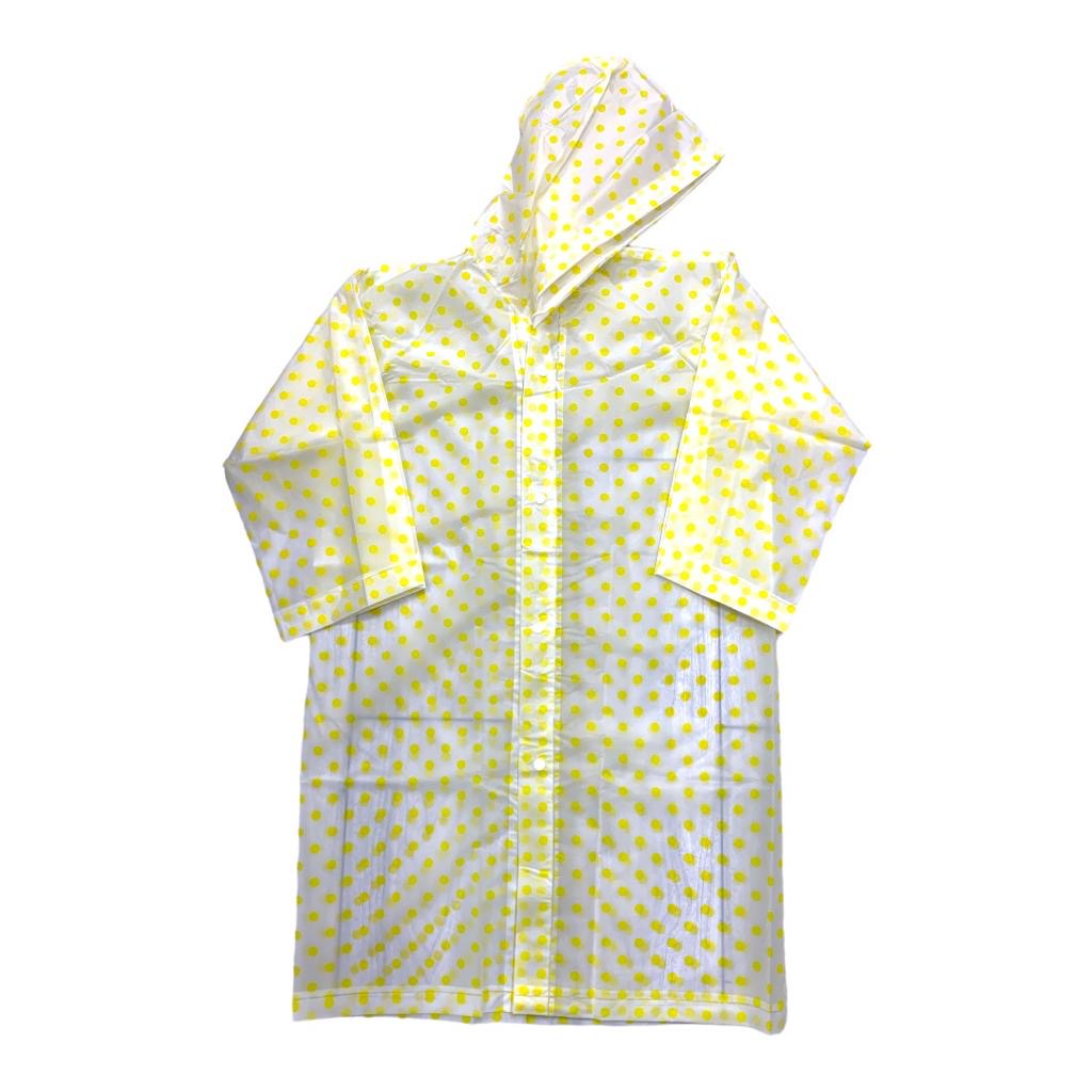 معطف مطر للكبار بنقشة نقاط صفراء || Yellow Polka Dots Adult Rain Coat