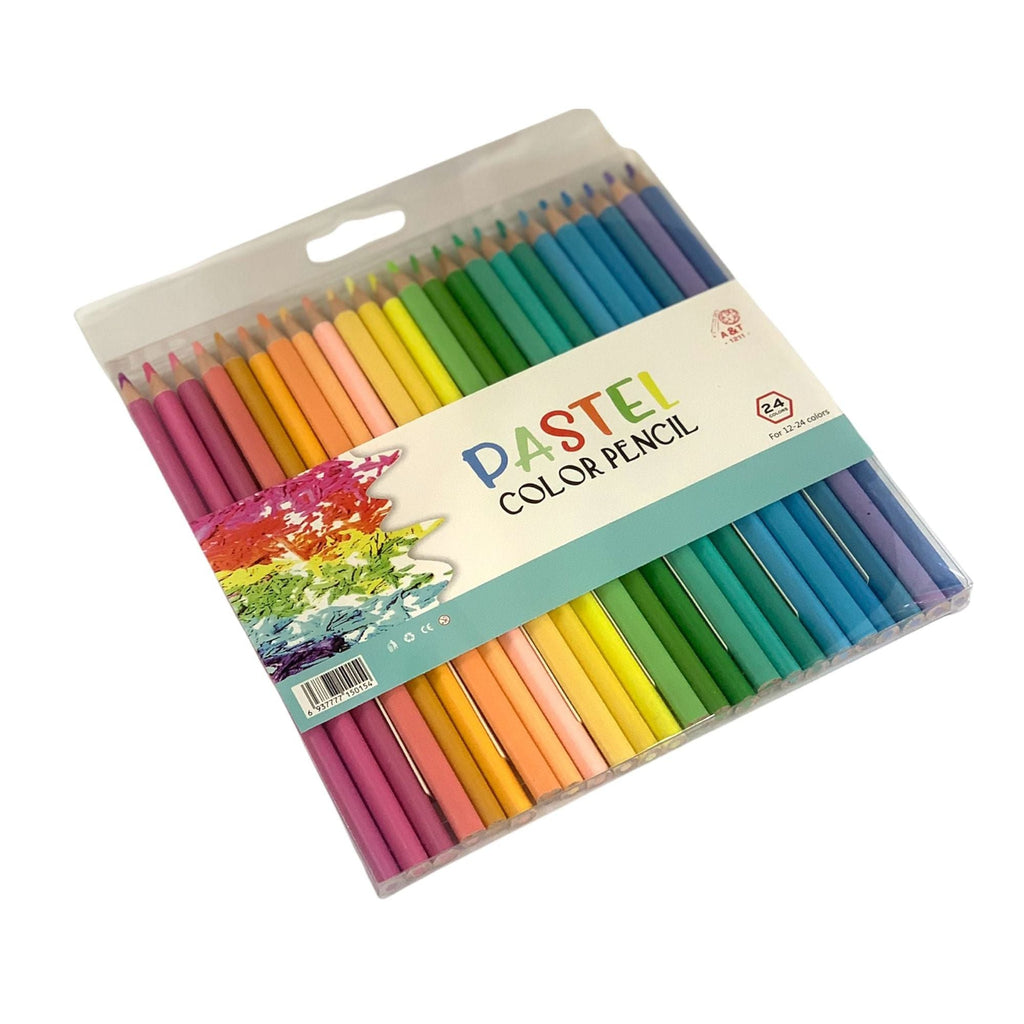 أقلام تلوين باستيل كولور مي من إيه آند تي، 24 لوناً || A&T Color Me Pastel Coloring Pencils 24 Colors