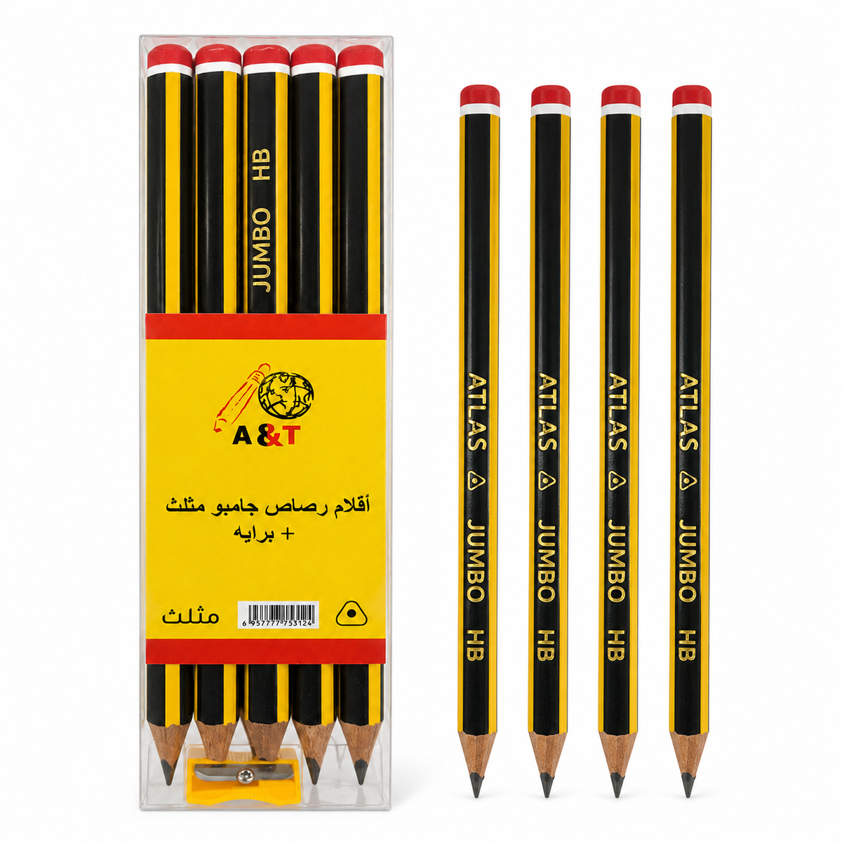 عبوة أقلام تلوين جامبو مثلثة الشكل من إيه آند تي كولور مي، 12 قطعة || A&T Color Me Jumbo Triangle Pencil Pack 12 Pcs