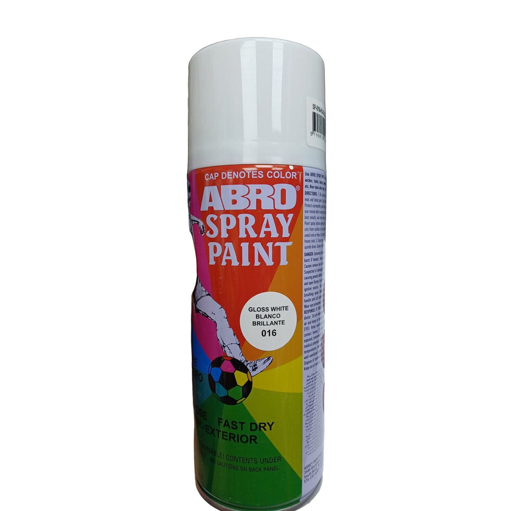 Abro Spray Paint Gloss White || دهان صبغ رش سبراي ابرو ابيض لامع