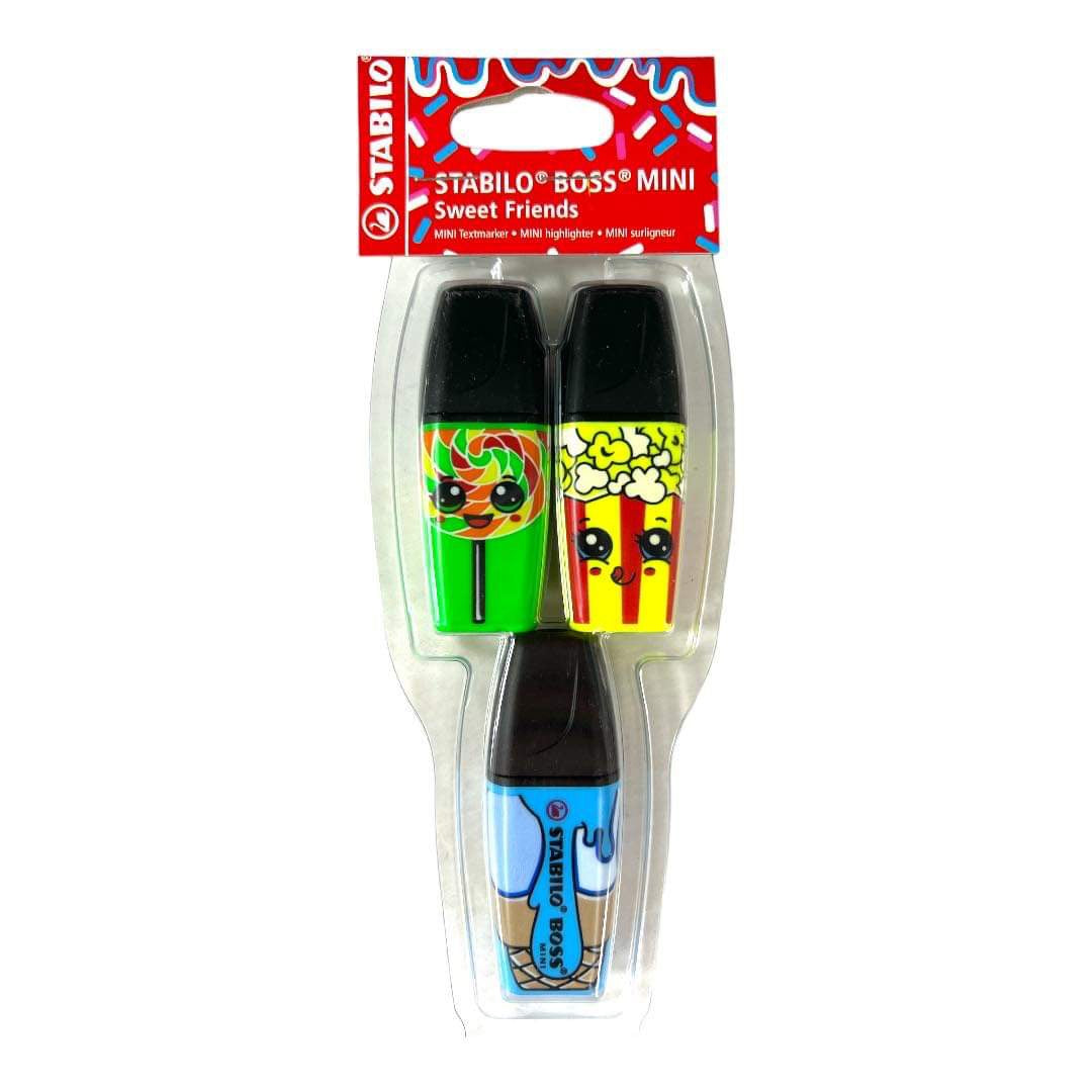 أقلام تحديد ستابيلو بوس ميني سويت فريندز، عدد 3 || Stabilo Boss Mini Sweet Friends 3 Highlighters
