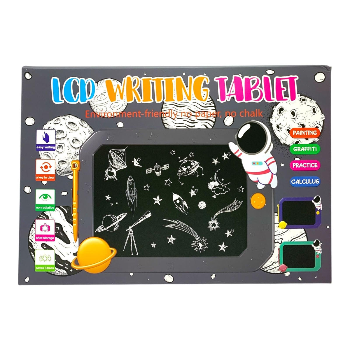 لوح كتابة إلكتروني للأطفال بتصميم رائد فضاء - أخضر || Green Astronaut LCD Writing Tablet Digital Note Board