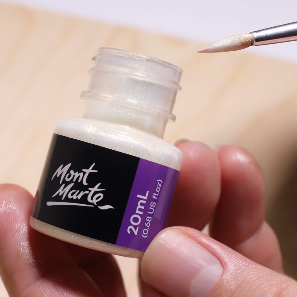 طلاء مونت مارت الذهبي قزحي الألوان الفاخر 20 مل || Mont Marte Gold Iridescent Paint Premium 20ml