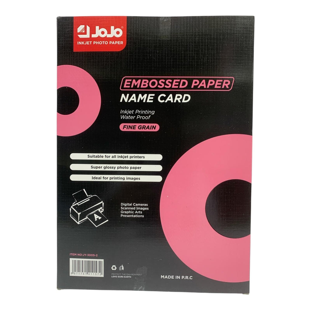 Jojo Paper Embossed Name Card A4 Size Fine Grain 300 gsm || ورق جوجو بارز لطباعة البطاقات حجم A4 سماكة 300 جرام