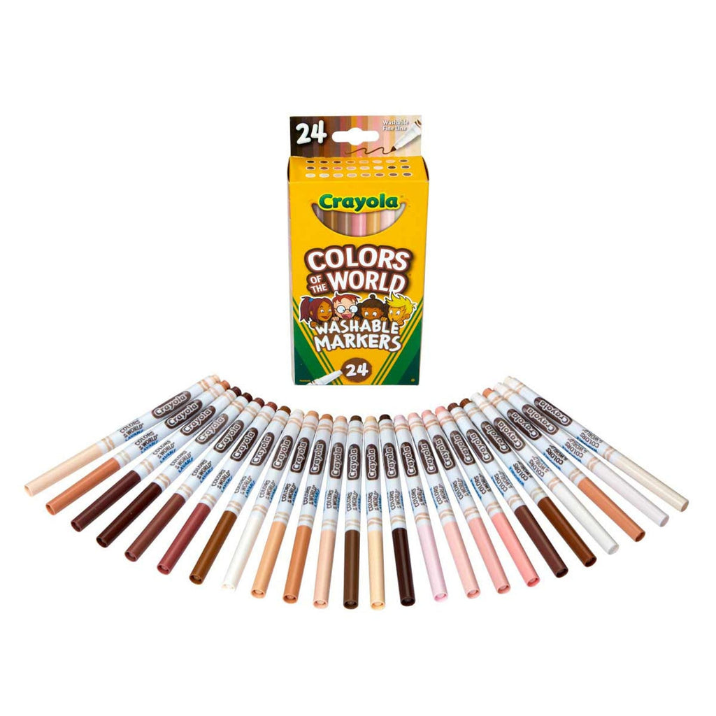 crayola colors of the world washable colors 24 || الوان شينية ٢٤ لون درجات الوان البشرة