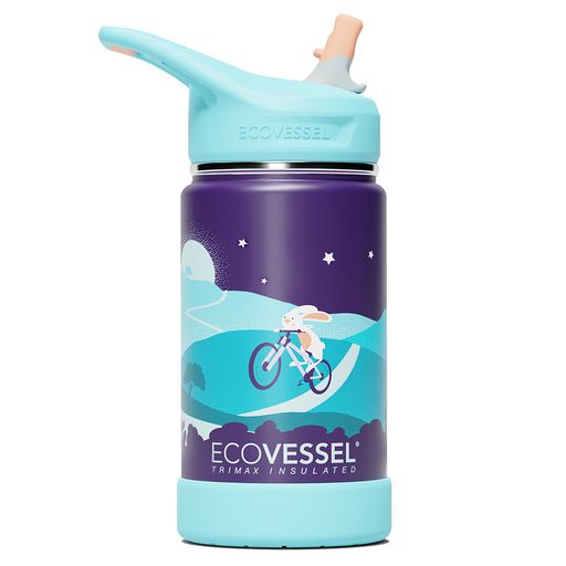 EcoVessel Frost 12 oz Kids TriMax Insulated Bottle - Bunny Hop || زجاجة أطفال EcoVessel Frost سعة 12 أونصة TriMax - Bunny Hop