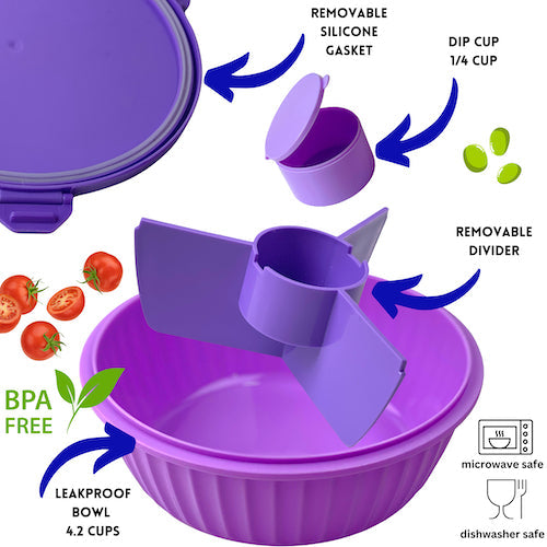 وعاء بوكي يامبوكس - ماوي بنفسجي || Yumbox Poke Bowl - Maui Purple