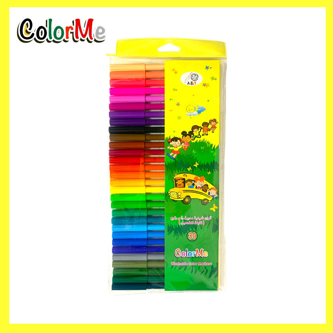 A&T Color Me Flexible Felt Pen Colors 30 Colors || الوان شينية مرنة كولور مي 30 لون