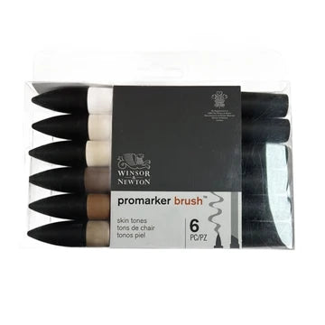 Winsor & Newton ProMarker Brush, Skin Tones, Set of 6