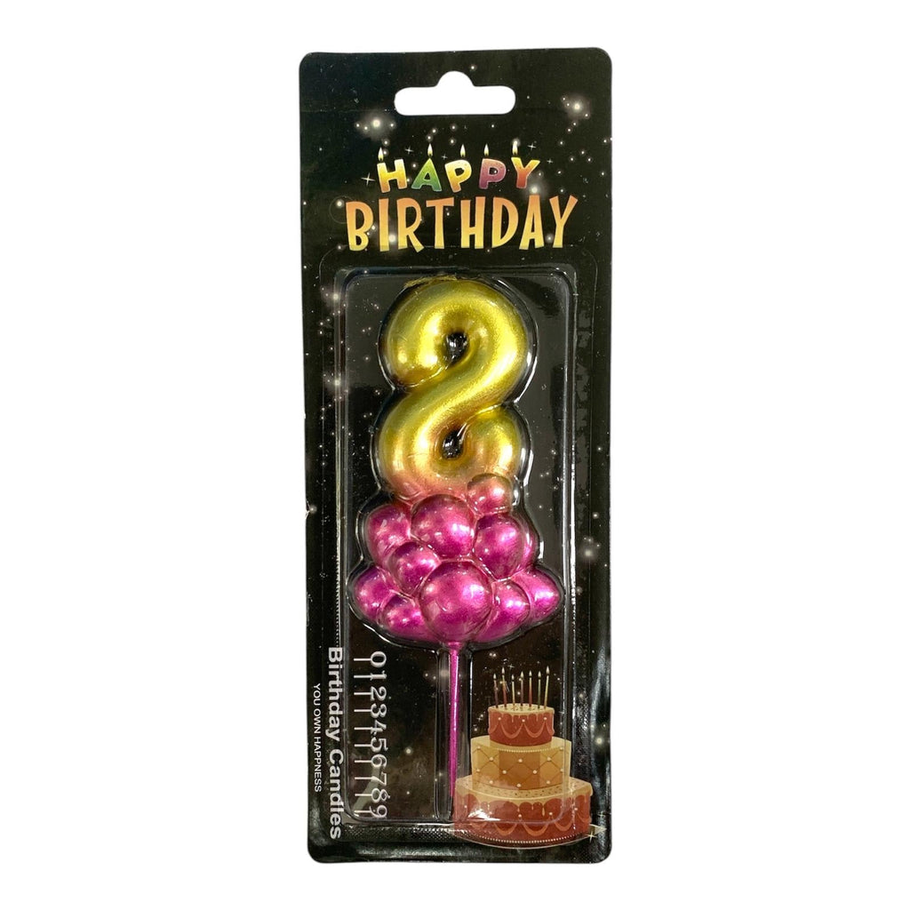 Birthday Candles Golden Color from 0-9 || شموع اعياد ميلاد لون ذهبي من ٠-٩