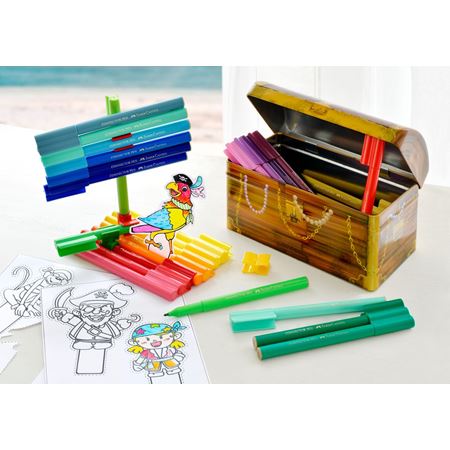 Faber Castell Connector felt tip pen treasure box 33 colors