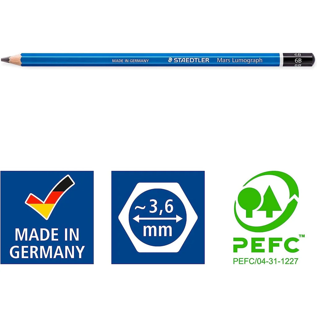 Staedtler Mars Lumograph 12 Sketch Pencils Set