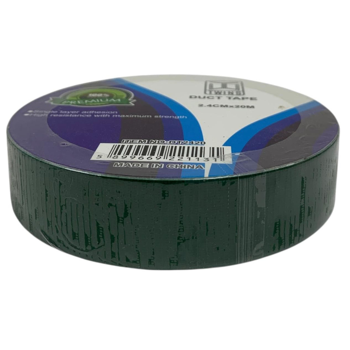 A&T Twins Duct Tape 2.4 cm x 20 M Small Size Green Color || شريط لاصق قماش توينز إيه آند تي، مقاس صغير 2.4 سم × 20 متر، لون أخضر