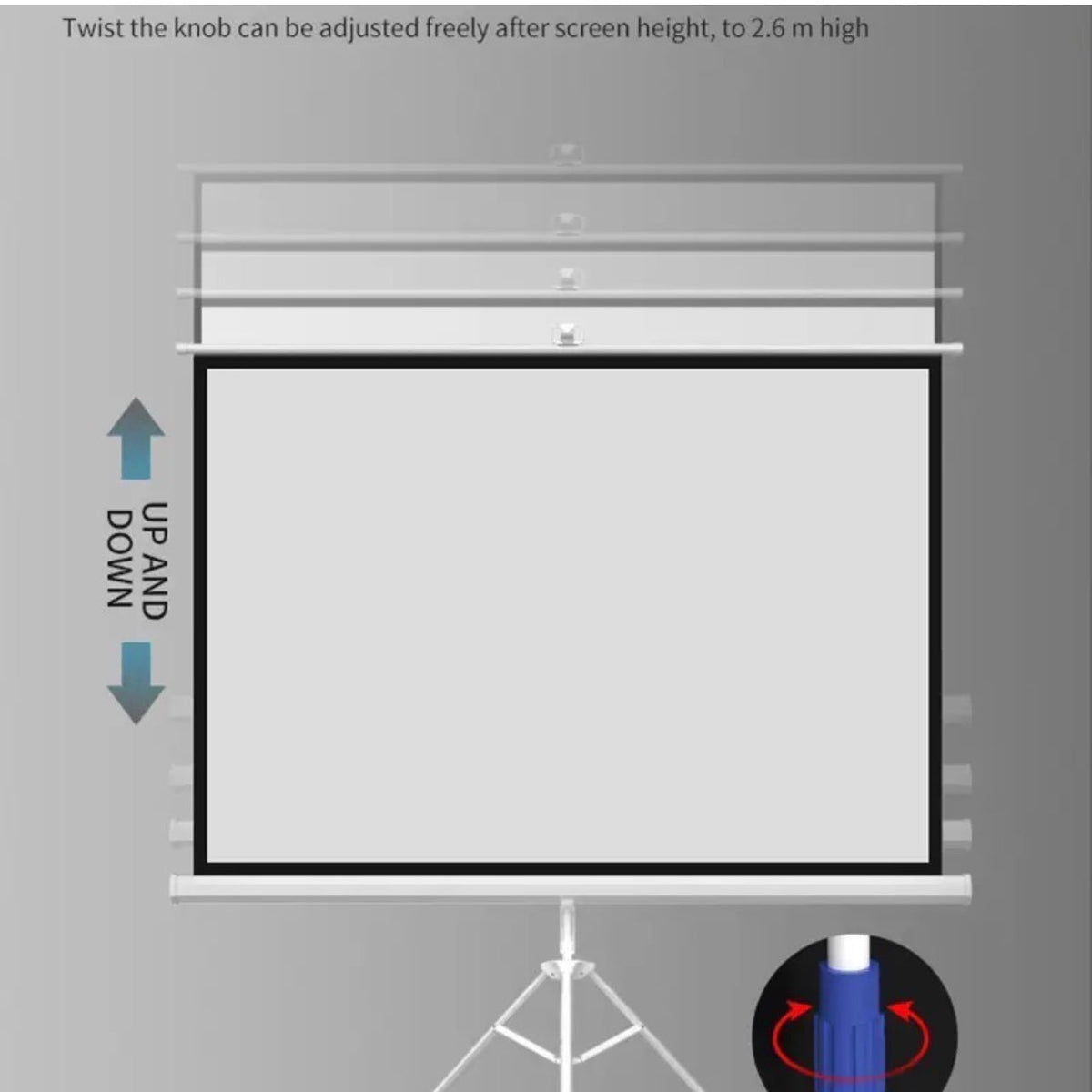 I View Tripod Projector Screen 150 × 150 cm || شاشة عرض بروجكتر I View بحامل ثلاثي 150 × 150 سم