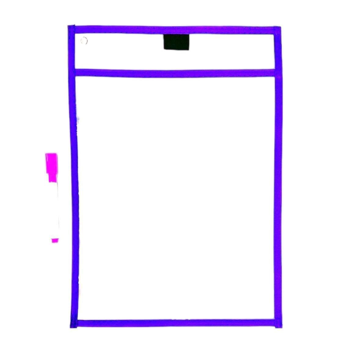A&T Pocket Dry Erase File Sleeve Assorted Colors || جيوب ملف شفاف ملونة الوان متنوعة بفنحة من الاعلى اي اند تي
