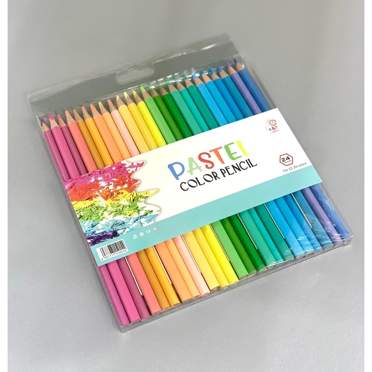 أقلام تلوين باستيل كولور مي من إيه آند تي، 24 لوناً || A&T Color Me Pastel Coloring Pencils 24 Colors