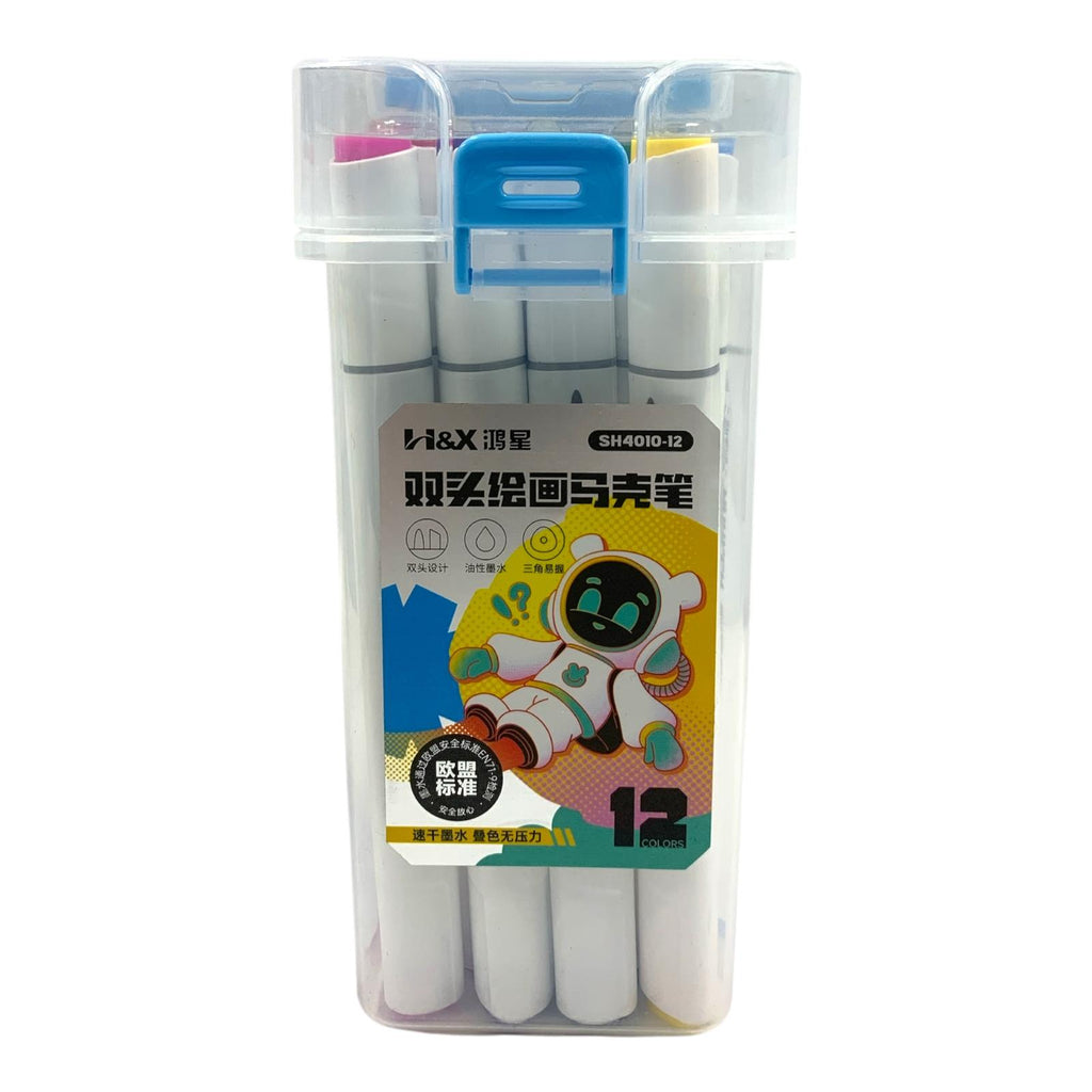 A&T Crazy Astronaut Sketch Marker 12 Colors || أقلام ماركر سكيتش كريزي أسترونات ١٢ لون