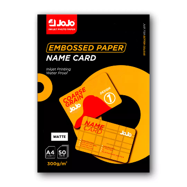 Jojo Paper Embossed Name Card A4 Size Course Grain 300 gsm || ورق جوجو بارز خشن لطباعة البطاقات حجم A4 سماكة 300 جرام