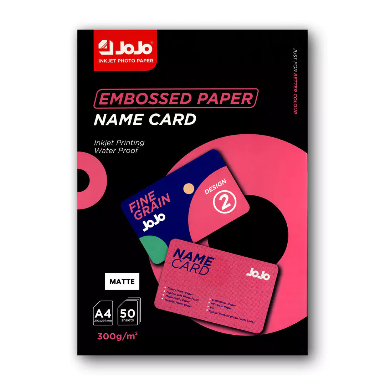 Jojo Paper Embossed Name Card A4 Size Fine Grain 300 gsm || ورق جوجو بارز لطباعة البطاقات حجم A4 سماكة 300 جرام