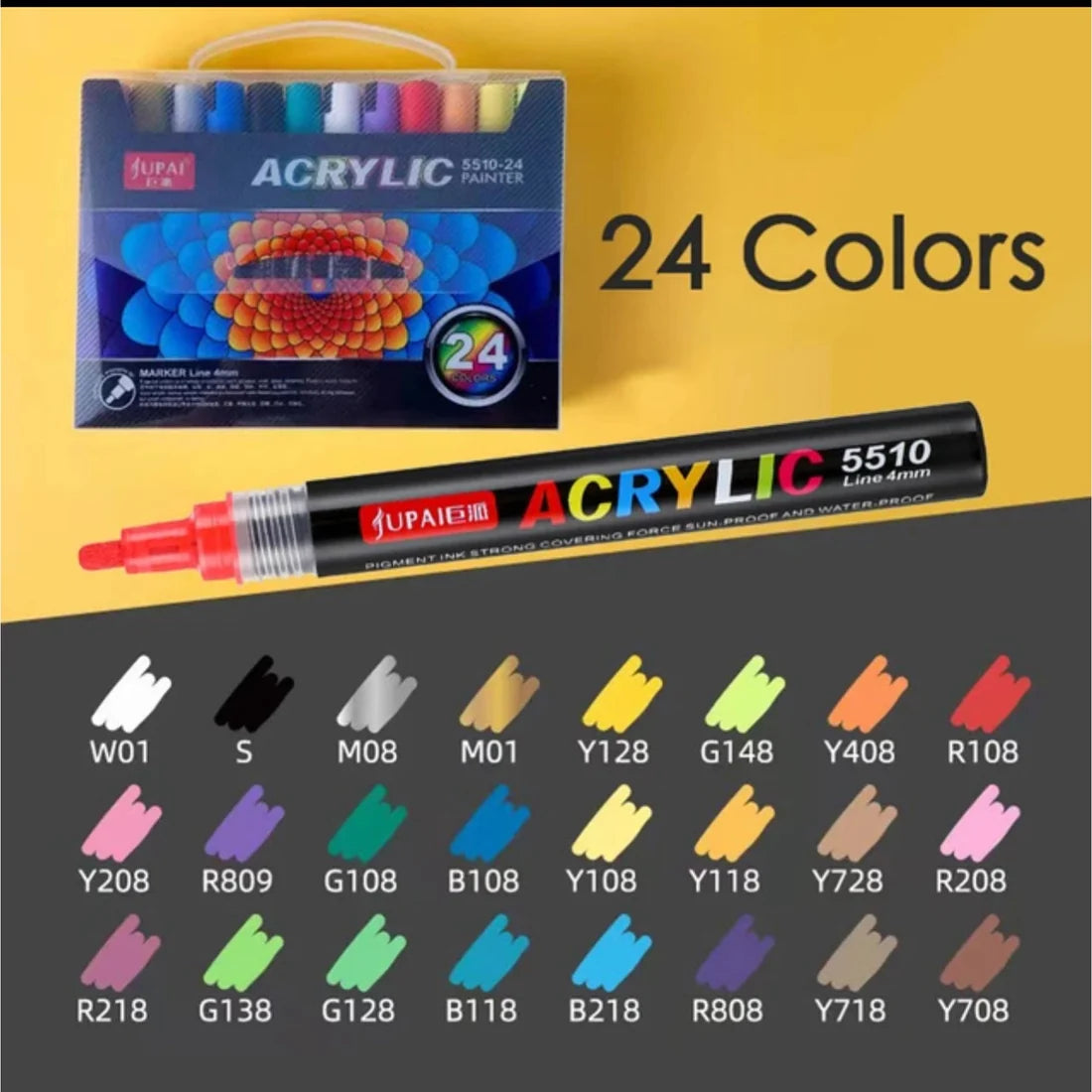 Jubai Acrylic Marker Line 4mm 24 color