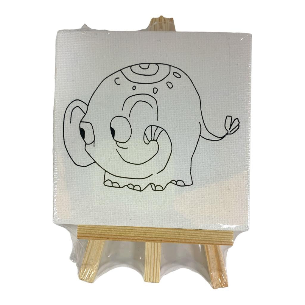 Printed Canvas Set For Kids 24 pcs 10 x 10 cm Assorted Models || مجموعة كانفاس مع ستاند للاطفال ٢٤ حبة ١٠*١٠ سم موديلات متنوعة