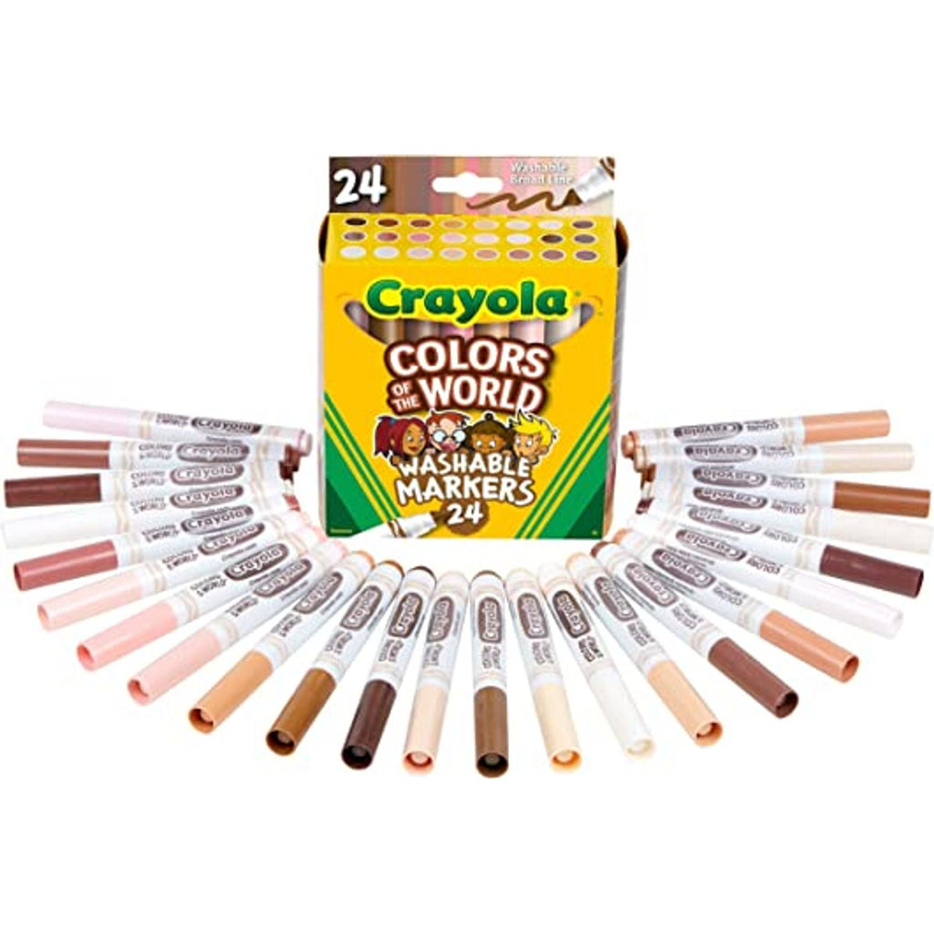 crayola colors of the world washable colors 24 || الوان شينية ٢٤ لون درجات الوان البشرة