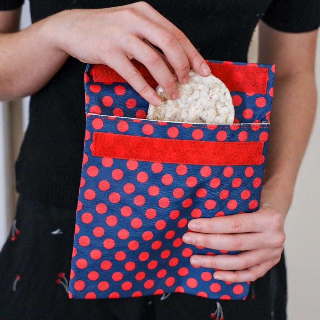 Yumbox Reusable Sandwich & Snack Baggies - Zesty Polka Dots || أكياس يامبوكس قابلة لإعادة الاستخدام للسندويتش والوجبات الخفيفة - زيستي بولكا دوت