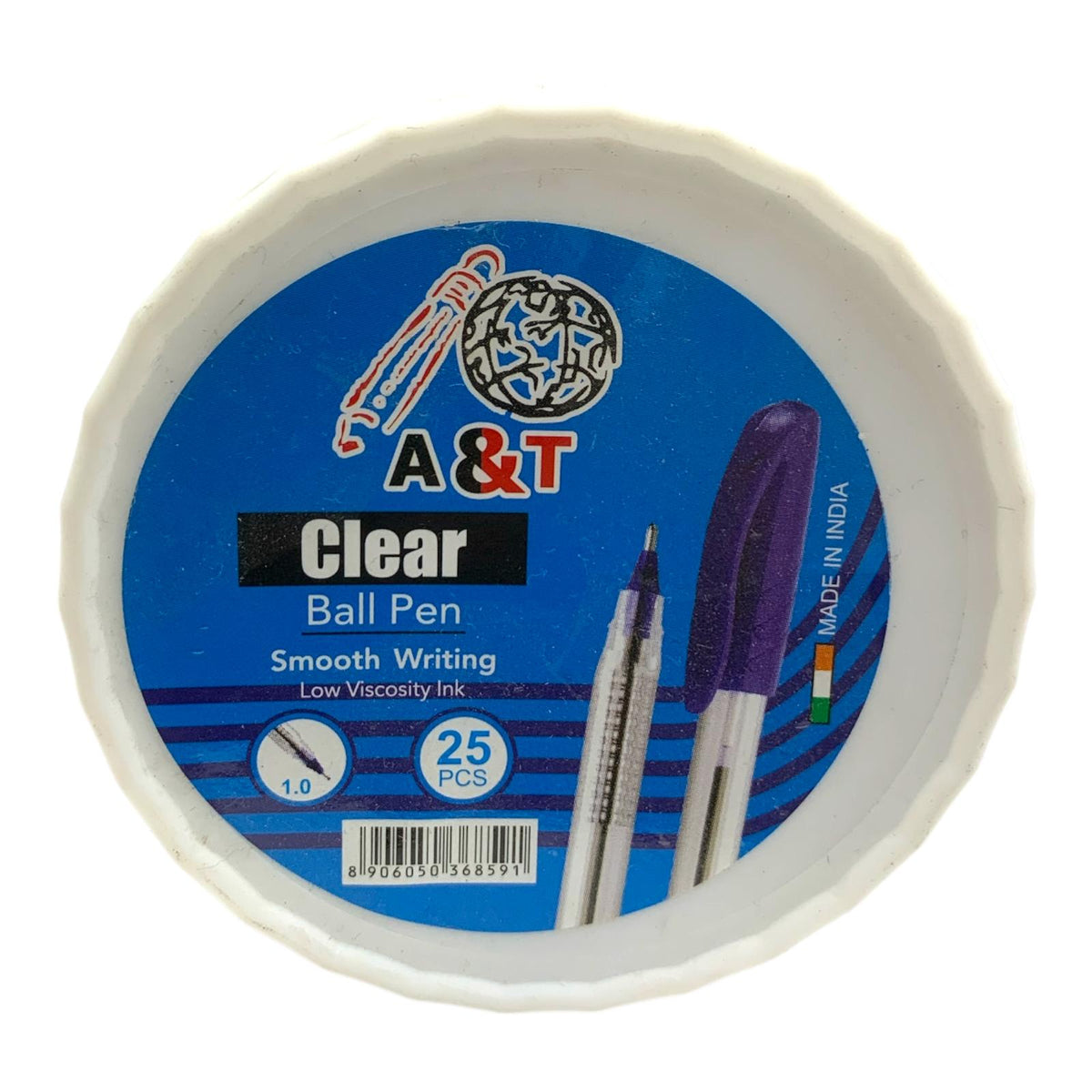 A&T Clear Ball Pen Package 25 pens || علبة أقلام حبر جاف "إيه آند تي كلير" 25 قلم