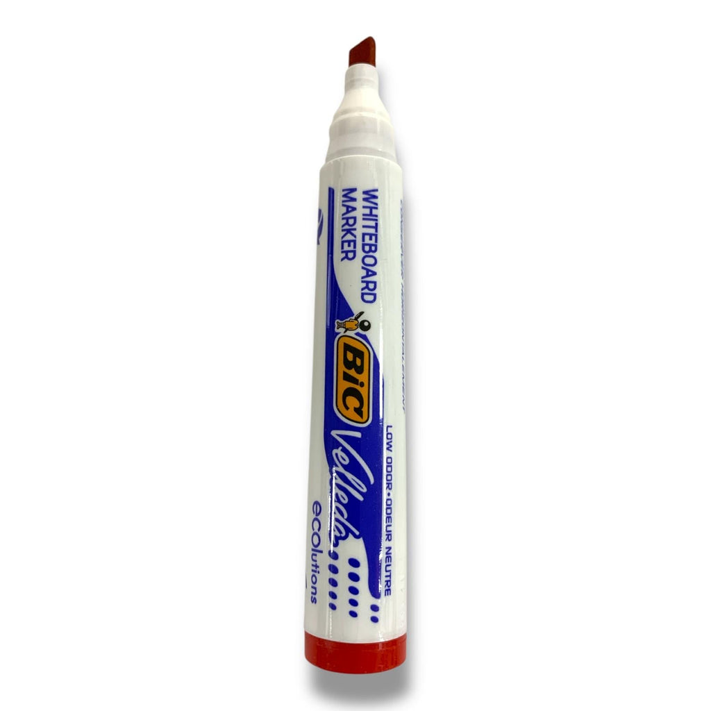 Bic Velleda Whiteboard Marker Chisel Tip Red || قلم صبورة بيك راس مشطوف فيليدا احمر
