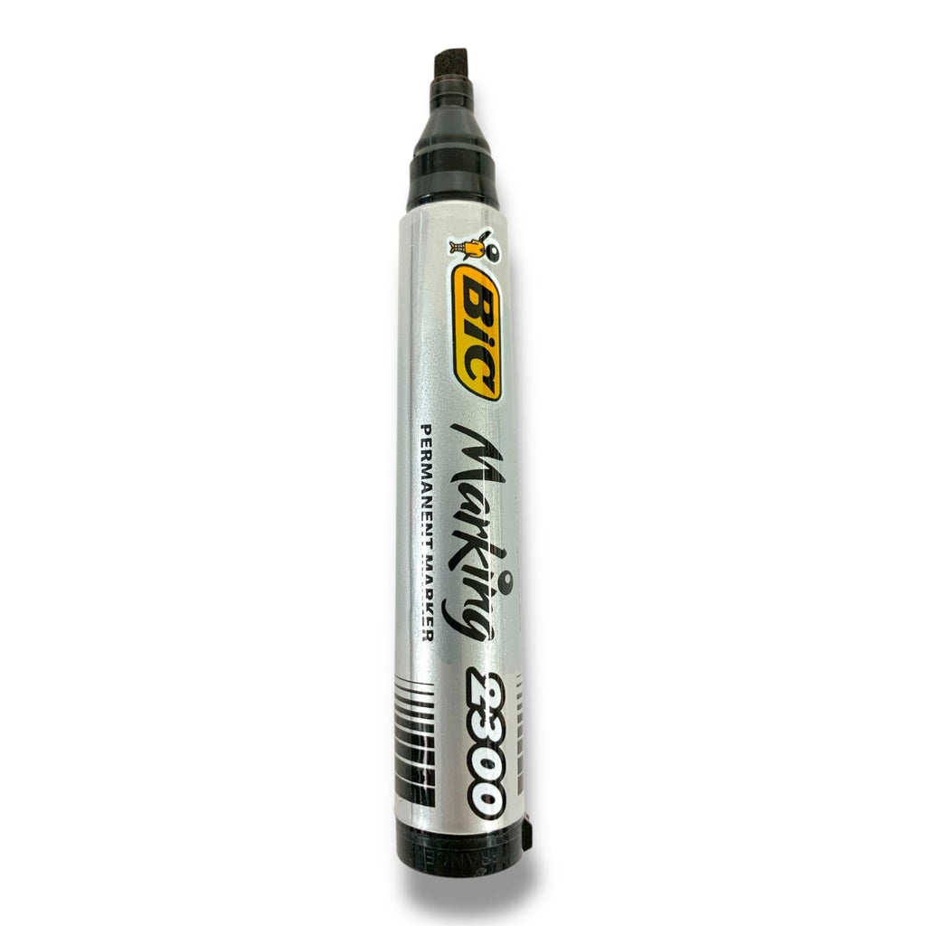 Bic Marking 2300 Permanent Marker Chisel Tip Black || قلم تحديد دائم من بيك ماركنج ٢٣٠٠، رأس مشطوف، أسود
