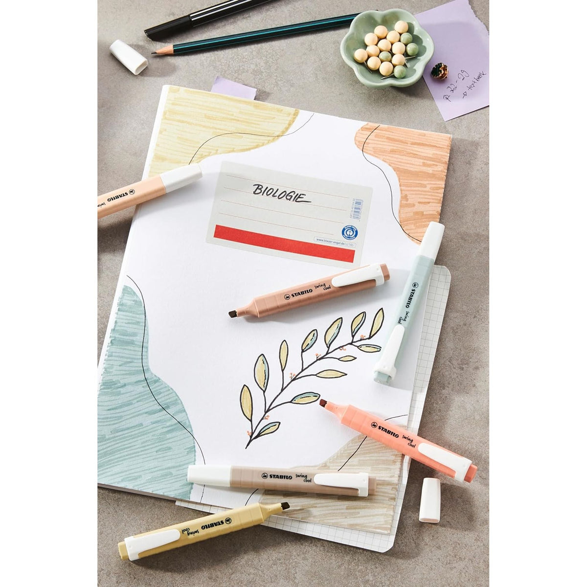 Stabilo Highlighter Set Swing Cool 6 Colors || مجموعة اقلام فسفوري باستيل ستابيلو 6 بون