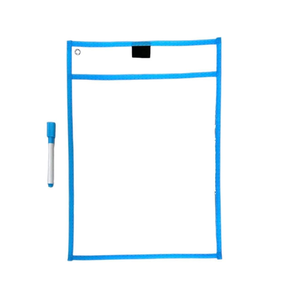 A&T Pocket Dry Erase File Sleeve Assorted Colors || جيوب ملف شفاف ملونة الوان متنوعة بفنحة من الاعلى اي اند تي