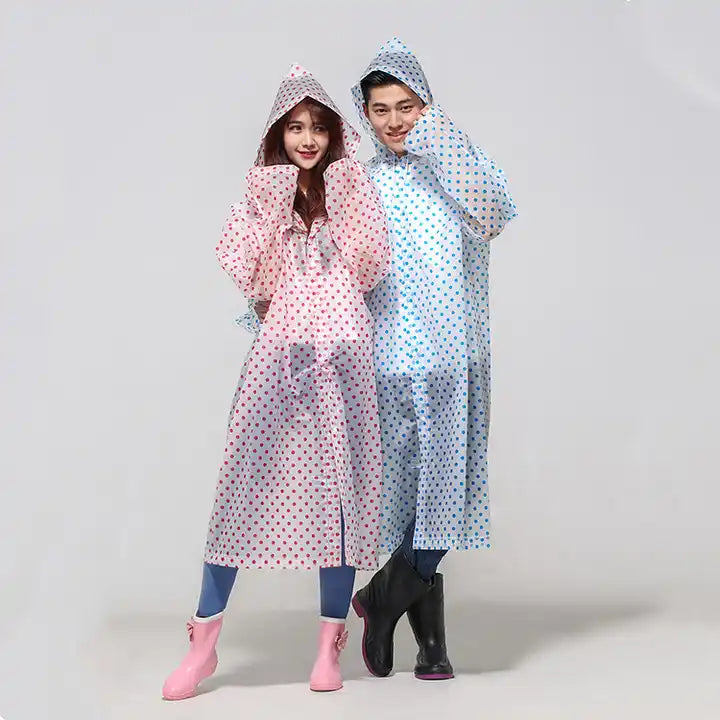 معطف مطر للكبار بنقاط حمراء || Red Polka Dots Adult Rain Coat