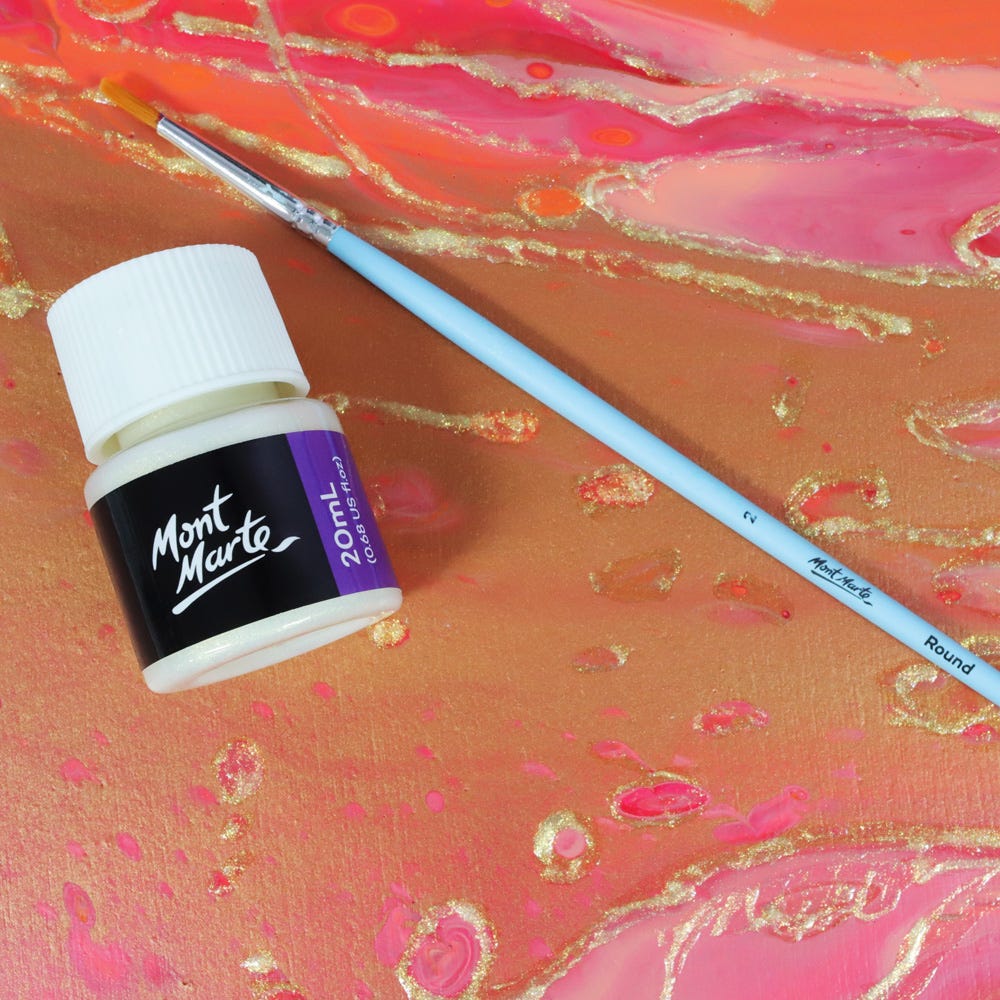 طلاء مونت مارت الذهبي قزحي الألوان الفاخر 20 مل || Mont Marte Gold Iridescent Paint Premium 20ml
