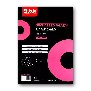 Jojo Paper Embossed Name Card A4 Size Fine Grain 300 gsm || ورق جوجو بارز لطباعة البطاقات حجم A4 سماكة 300 جرام