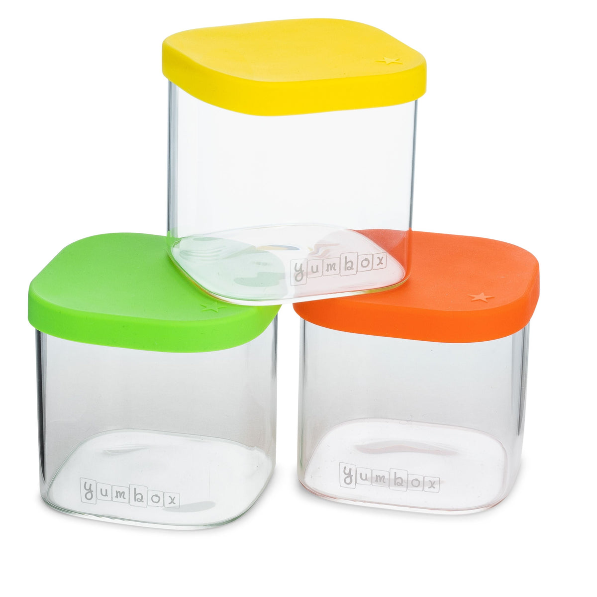 Yumbox Chop Chop Glass Cubes - Vibrant Set of 3 || مكعبات زجاج يامبوكس Chop Chop - طقم Vibrant من 3 قطع