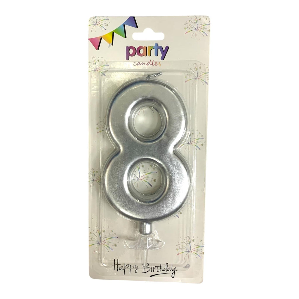 Birthday Candles Silver Color from 0-9 || شموع اعياد ميلاد لون فضي من ٠-٩