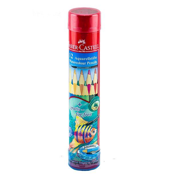Faber Castell Water Color Pencil Round Tin 12 Colors