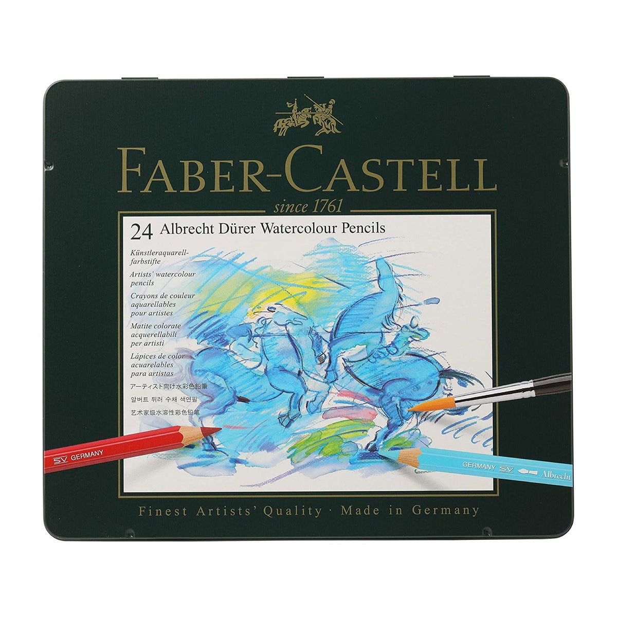 Faber-Castell Albrecht Dürer Watercolor Pencils, 24 Colors || أقلام تلوين خشبية مائية فابر كاستل ألبريشت دورر، 24 لونًا