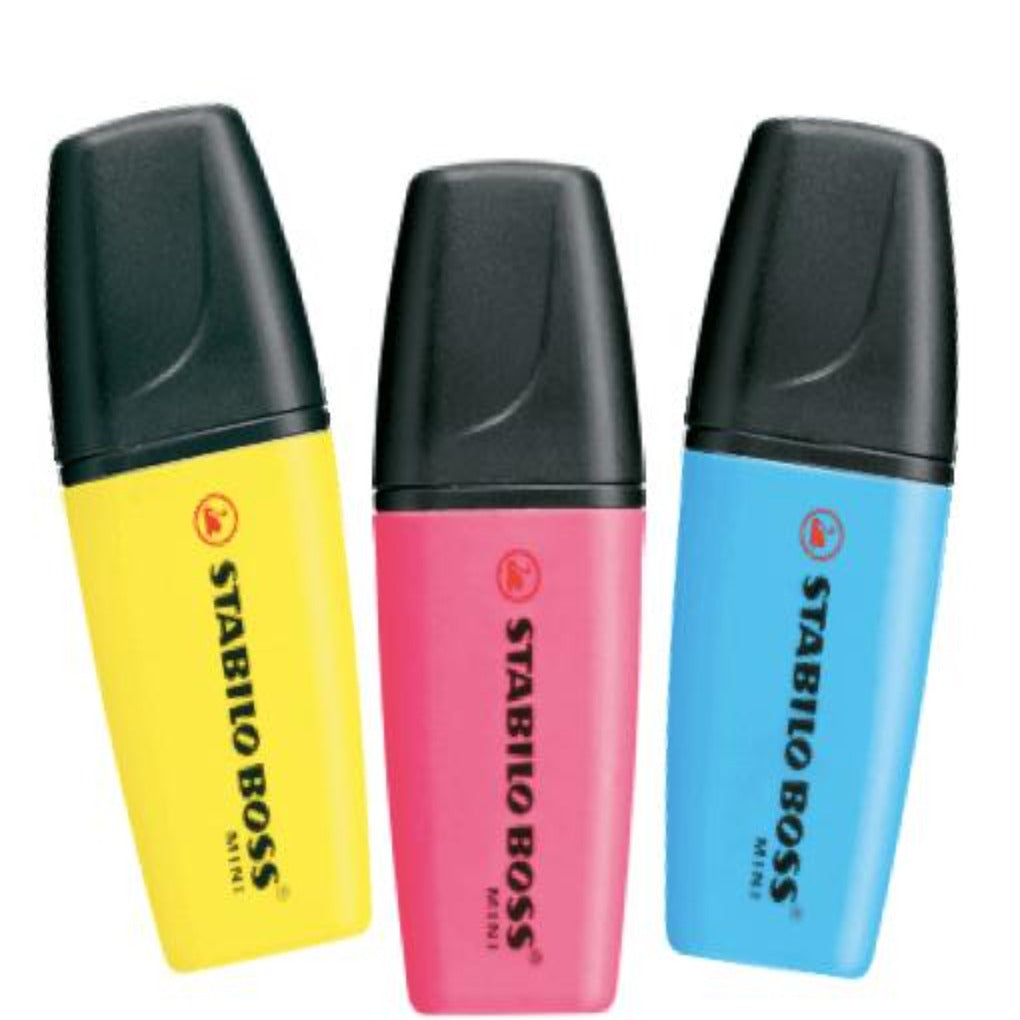 Stabilo Mini 3 Color Pack || الوان فسفورية ستابيلو ٣ الوان ميني مقاومة للجفاف
