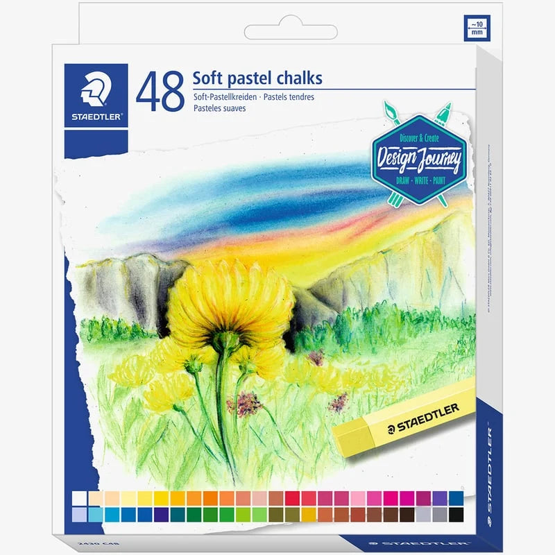 Staedtler Karat Soft Pastel Chalks Assorted Colours (Pack of 48)