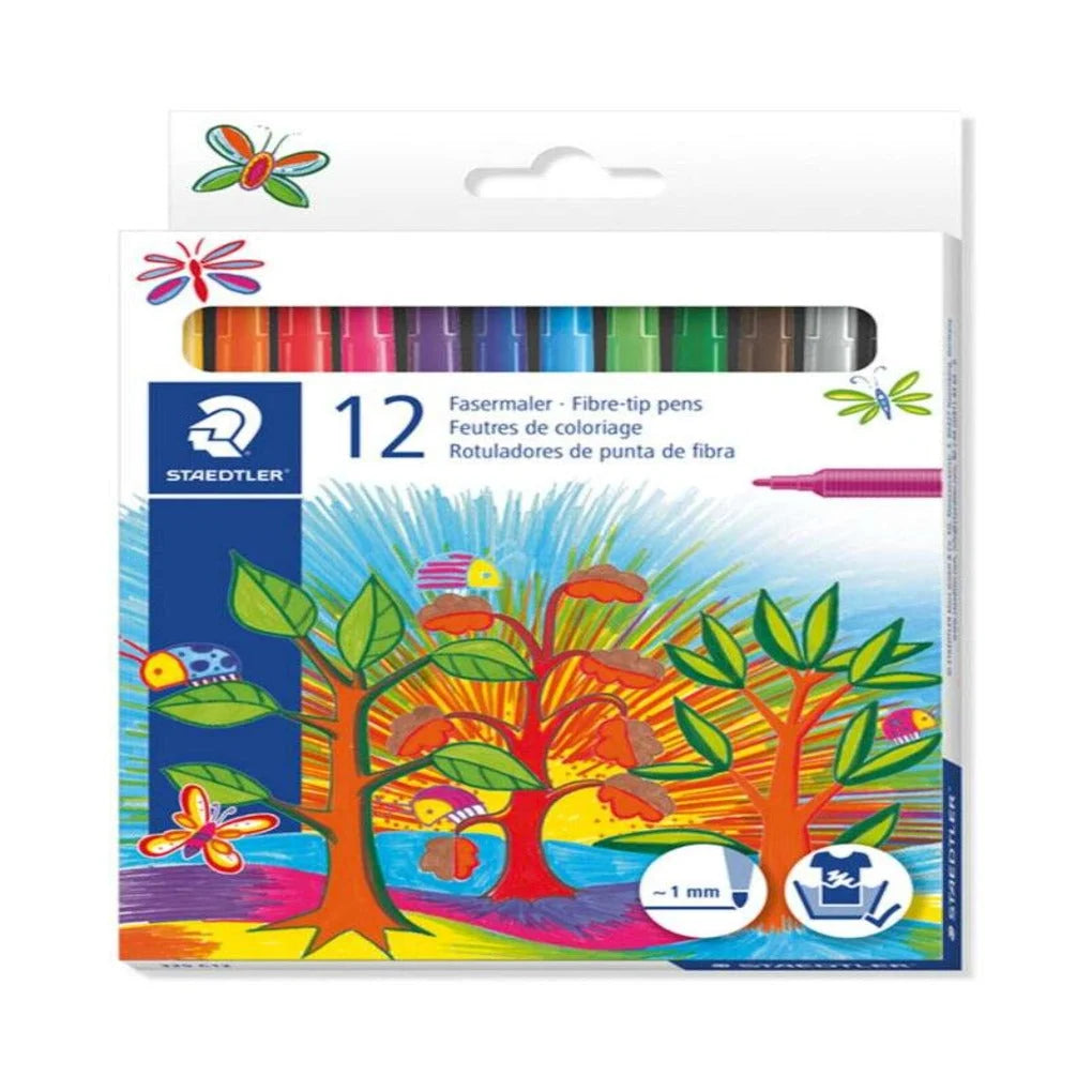staedtler fibre tip pens 12 colors