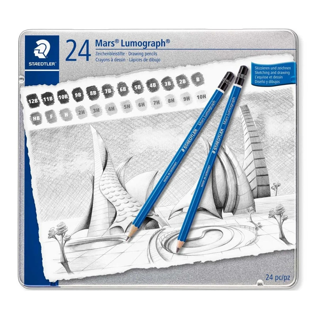 Staedtler Mars Lumograph 24 Sketch Pencils Set