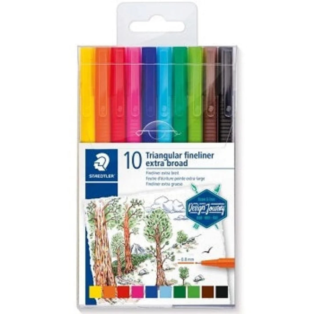 Staedtler Fineliner Extra Broad 0.8mm Set of 10