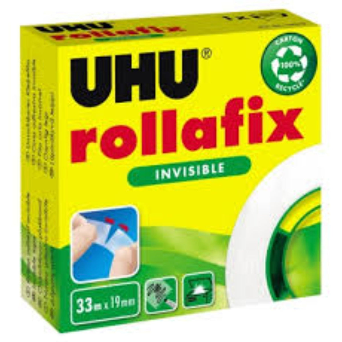 UHU Rollafix INVISIBLE Tape || شريط لاصق شفاف من يوهو (UHU) سهل القطع